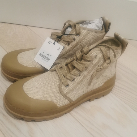 Zara flat  laced fabric ankle boots - Picture 8 of 8